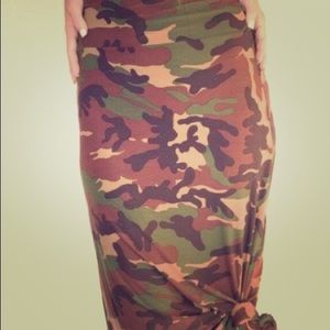 Agnes & Dora Camo Maxi Skirt